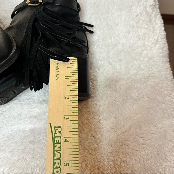 Circus by Sam Edelman Jolie Boot Size 9.5 Fringe Black Block Heel Western Women - Picture 5 of 8